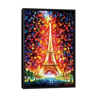 iCanvas "Paris - Eiffel Tower Lighted" by Leonid Afremov Framed Canvas ...